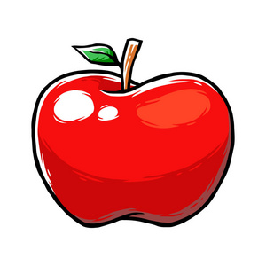 苹果水果矢量插画挥舞玫瑰苹果字符卡通矢量插画苹果矢量插画设计可爱