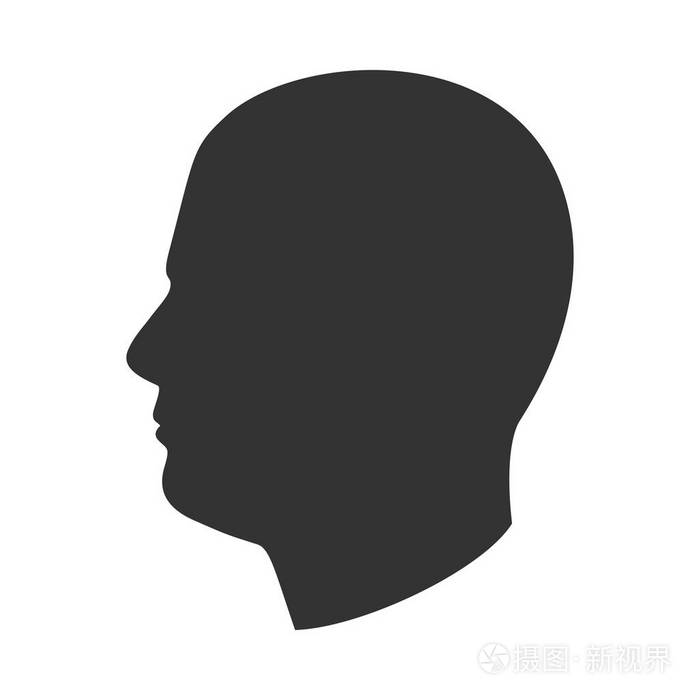 男性头像剪影, 人面孔在外形, 侧面看法