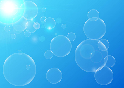 蓝色背景概念设计抽象气泡