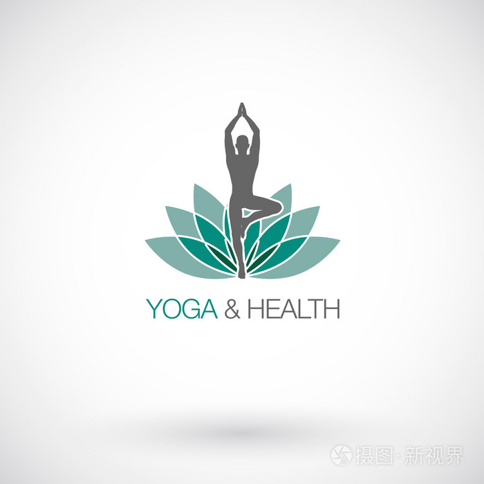 瑜伽体式矢量 logo 设计模板.美容,spa,放松, 按摩