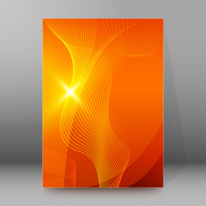 线曲封面小册子橙色背景图片