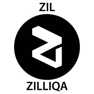 Zilliqa 硬币 cryptocurrency blockchain 图标。虚拟电子, 互联网货币或 cryptocoin 