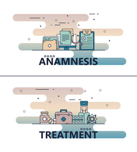 矢量细线医学海报横幅模板