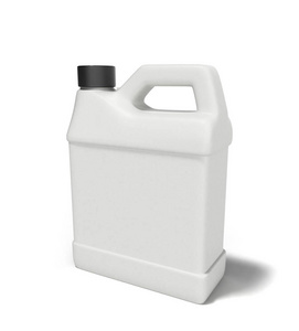 机油分离在白色背景上的白色塑料罐