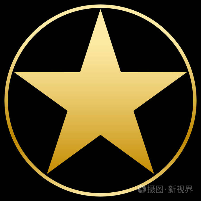 在一个金色圆的金星.简单的窗体.平面向量图像插画-正版商用图片0ou71