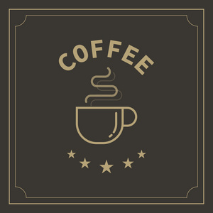 矢量咖啡杯标志和标签概念设计