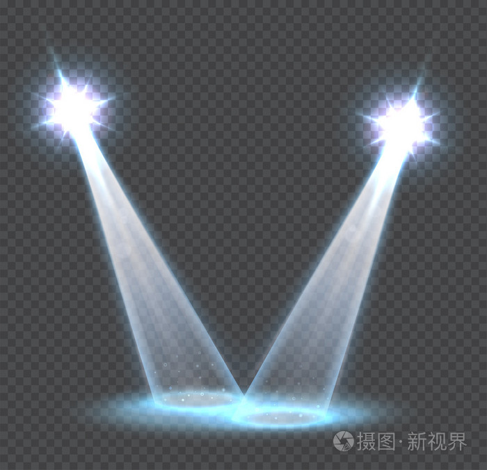 现场透明的灯光效果.聚光灯
