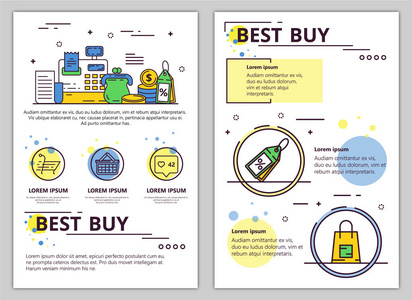 矢量线艺术最佳购买海报横幅模板