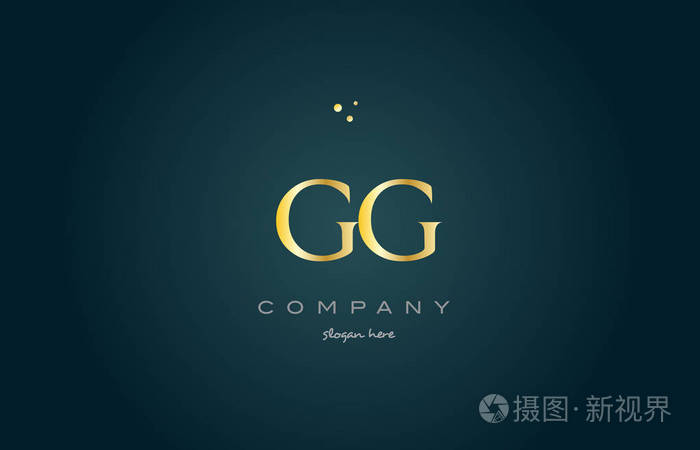 gggg黄金金色豪华字母表字母标志图标模板