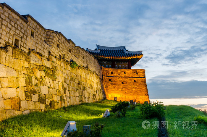 在韩国水原华城的夕阳照片 正版商用图片0oui8l 摄图新视界