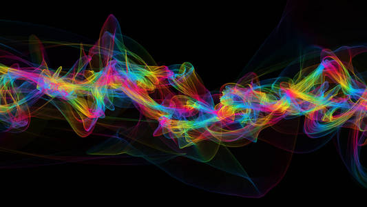 三维图多彩波看起来就像烟