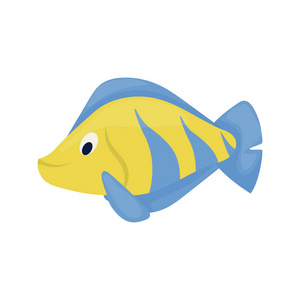 海鱼水族馆卡通动物人物矢量插画.