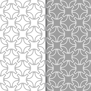 灰色和白色的几何装饰品。一套无缝模式的网络, 纺织品和墙纸