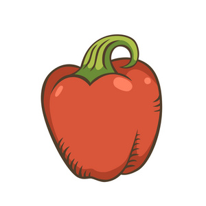 红辣椒卡通被孤立。甜椒。矢量胡椒
