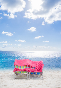 在热带沙滩椅