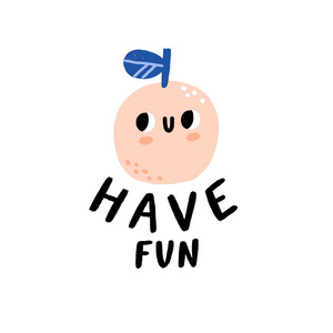 周末愉快卡通字玩得开心, 桃字插图照片