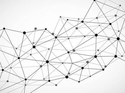 抽象的几何背景与连接点和线.现代技术的概念.多边形结构照片