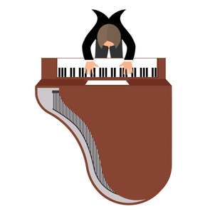 样式音乐背后的钢琴顶视图平面样式的音乐家照片