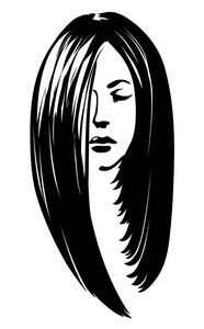 头发造型与女人剪影