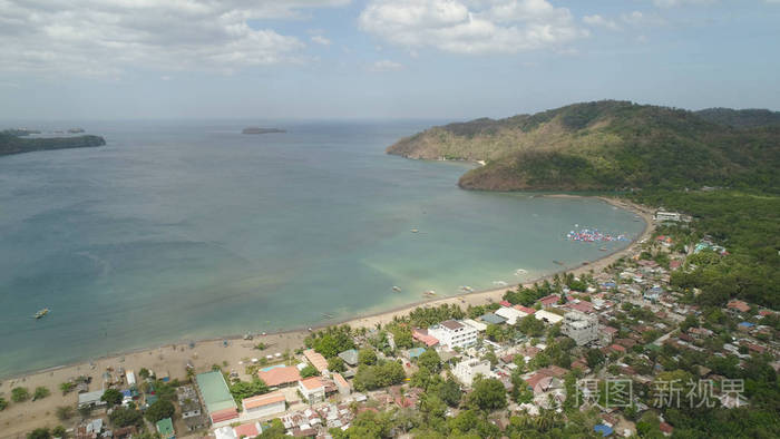 海风景与海滩。菲律宾吕宋