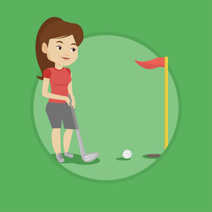 高尔夫球手击球的矢量图
