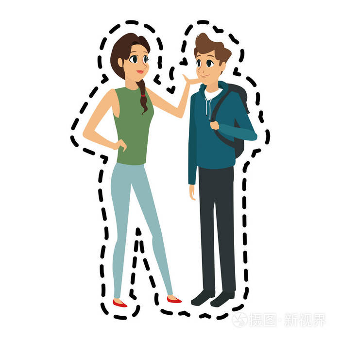 年轻的成年人有对话图标图像