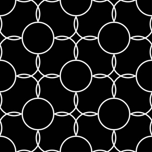 几何装饰品。黑白无缝图案, 用于网络纺织品和墙纸