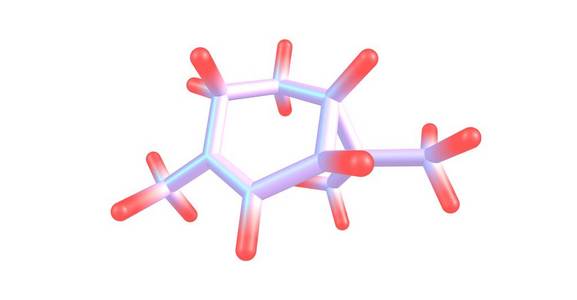 蒈烯或 delta3carene 是由熔融环己烯和丙烷环组成的笼单萜。蒈烯有一种甜味和刺鼻的气味。3d 插图