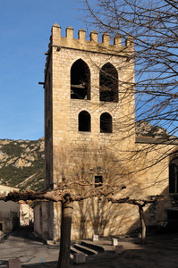 教会的自由城德Conflent，Pyrennes 法国