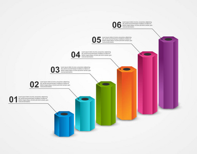 抽象的选项信息图表模板。图表为业务演示文稿或信息横幅