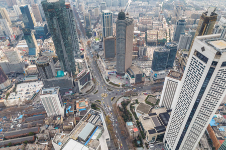 鸟瞰南京城市建筑景观