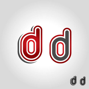 字母 d 标志, 图标和符号矢量插图