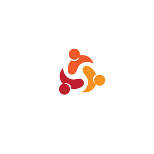 联合背景人在一起标志, 团结的人标志, 联合小组抽象矢量标志在白色