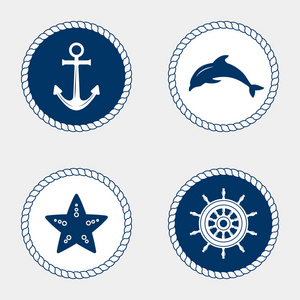 海洋的象征。航海设计元素