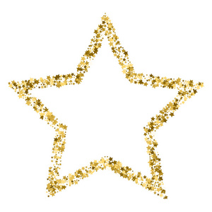 金色的星星矢量横幅白色背景.金色闪光星.