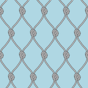 船用绳网带节无缝矢量背景.航海重复纹理照片