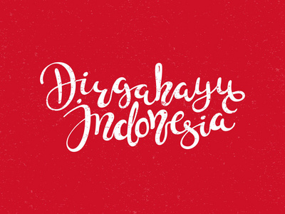 贺卡用手写的书法刻字引述 Dirgahayu 意义万岁印尼语, 矢量, 插图