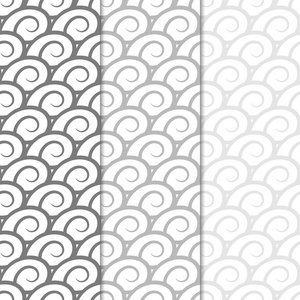 抽象无缝模式。用于纺织品墙纸和织物的黑白单色背景