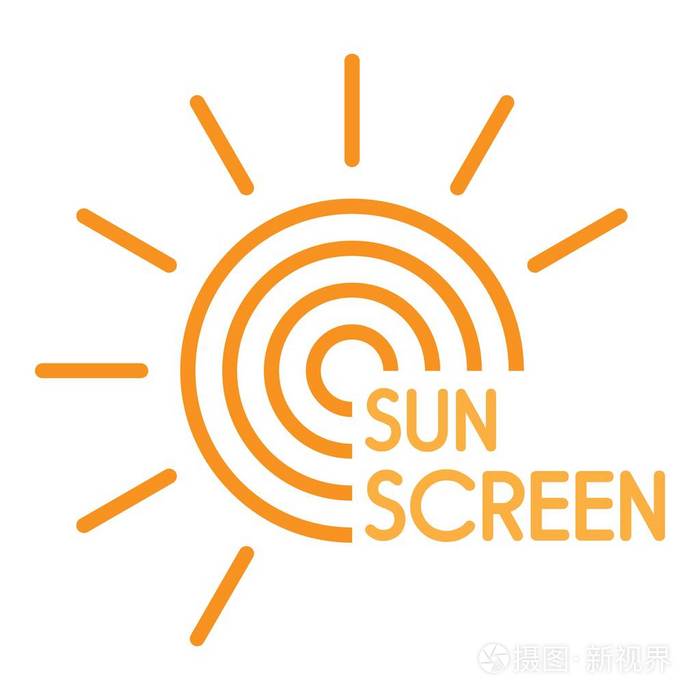 阳光uv 屏幕标志, 平面风格