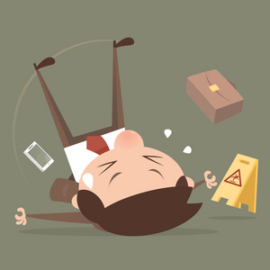 滑倒的危险图片