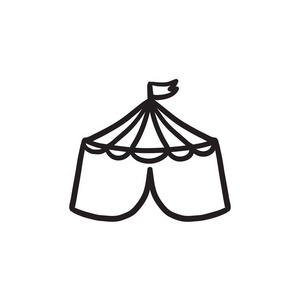 马戏团帐篷素描图标