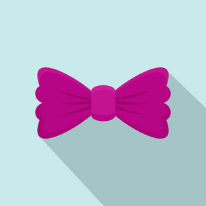 紫罗兰弓领带图标, 扁平样式