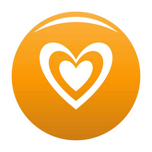 阳性心脏图标向量橙色