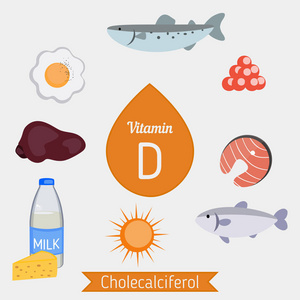 维生素 D 的信息图表或胆钙化醇