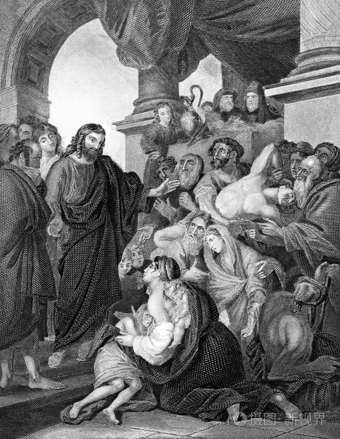 基督在圣殿里医治病人