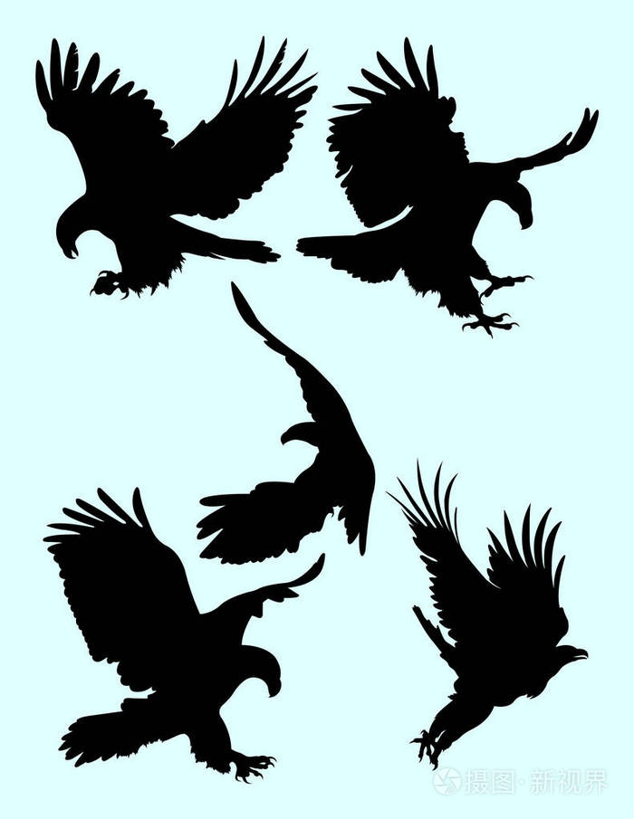 鹰的剪影良好的使用符号标志网页图标吉祥物标志或任何你想要的设计