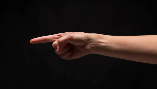 手绘制弯曲方向箭头图标设计元素设置在白色背景上体育女人手指指向