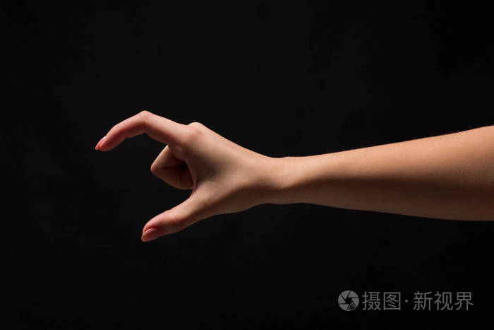 衡量某件东西女手抠出手势