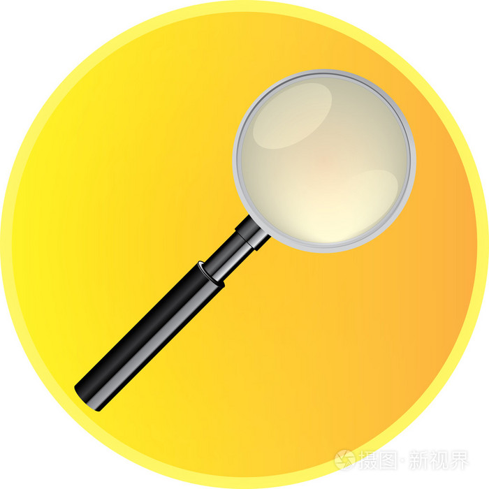 放大镜对黄色的圆圈照片-正版商用图片0owheu-摄图新视界