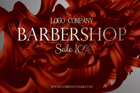 假发店理发店海报促销与头发矢量 3d 图.折扣的美发卡照片